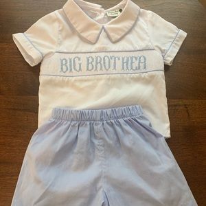 Big Brother Smocked Shorts Set